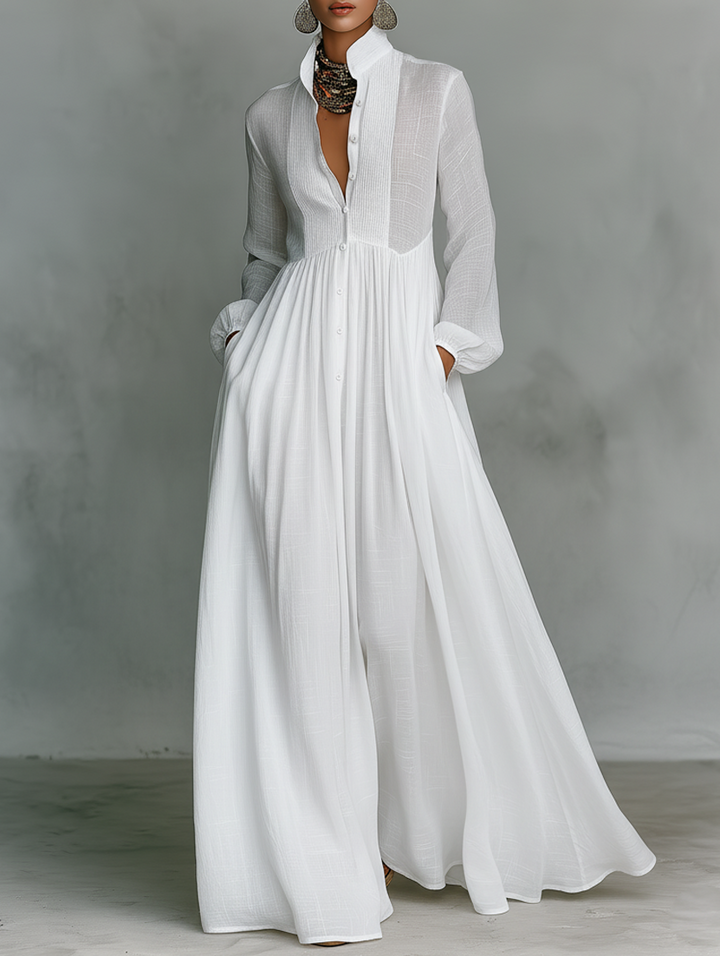 Edythe | Flowing Button-Front Maxi Dress