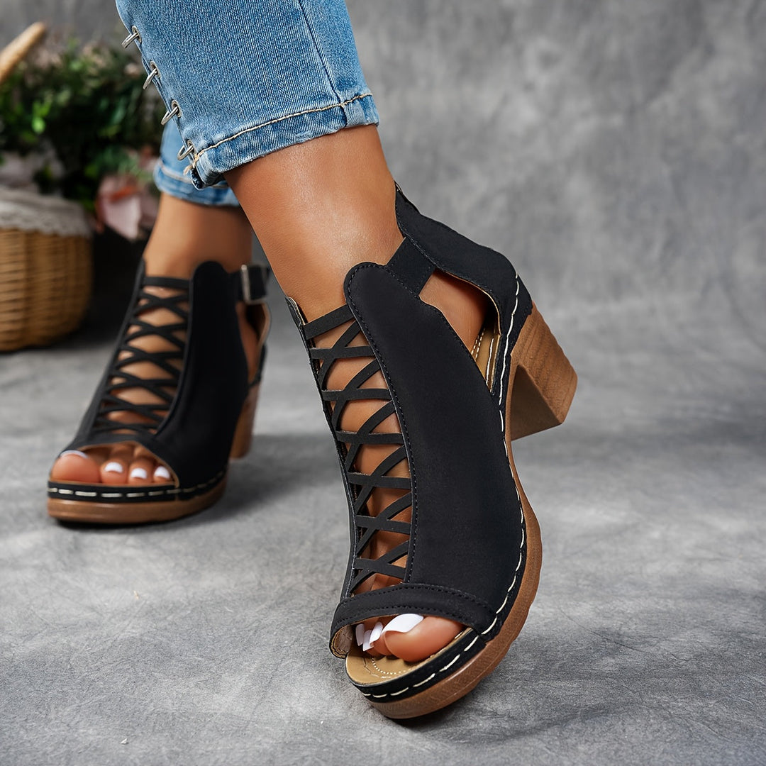 Vicky | Lattice-Heel Sandals