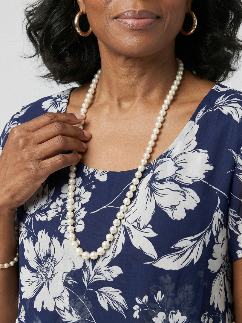 Riley | Subtle Floral Knee Length Dress