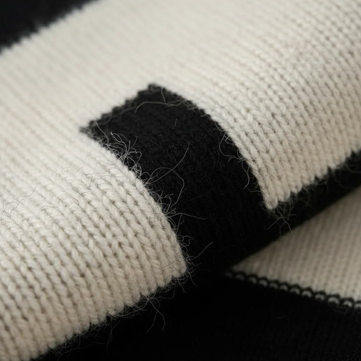 Denise – Geometric Block Knit Sweater