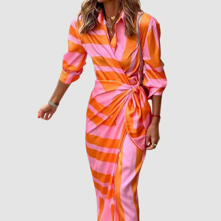 Alice | Striped Midi Dress