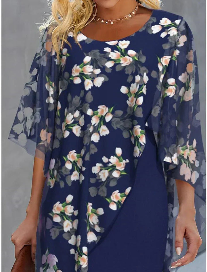 Klara | Floral Cape Dress