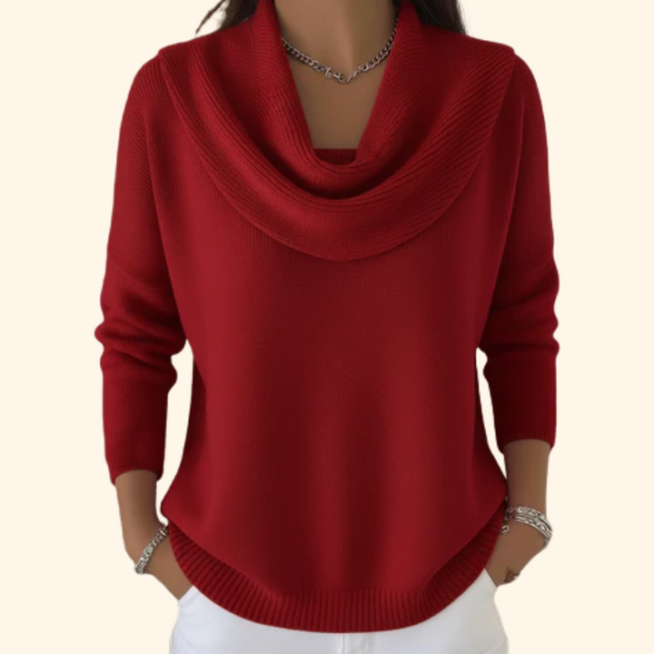 Melinda – Cowl Neck Knit Sweater