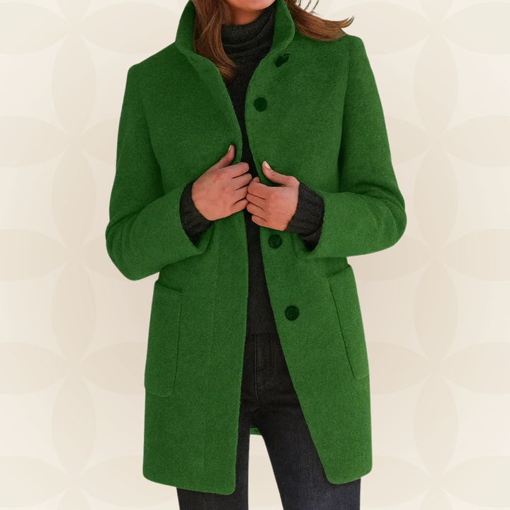 Anna – Classic High-Collar Structured Coat