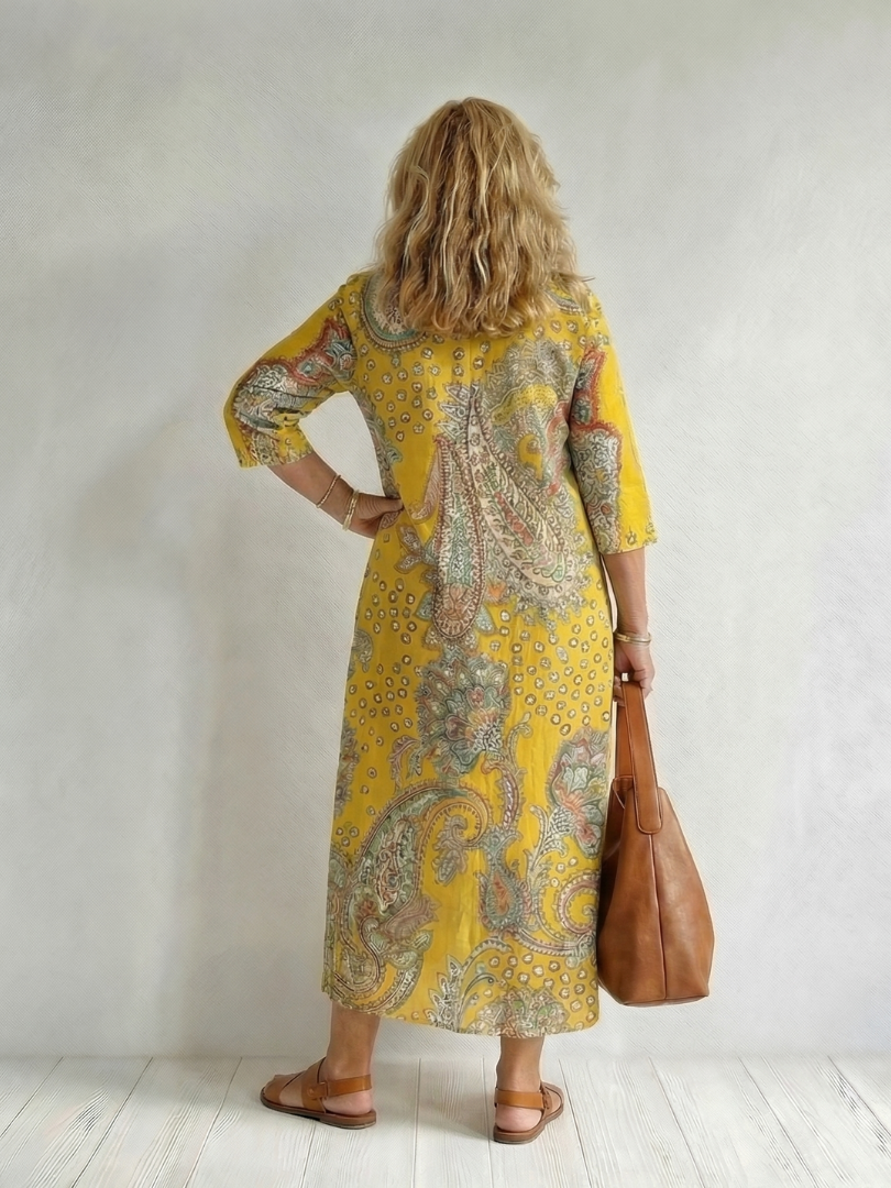 Amy | Soft Paisley Midi Dress