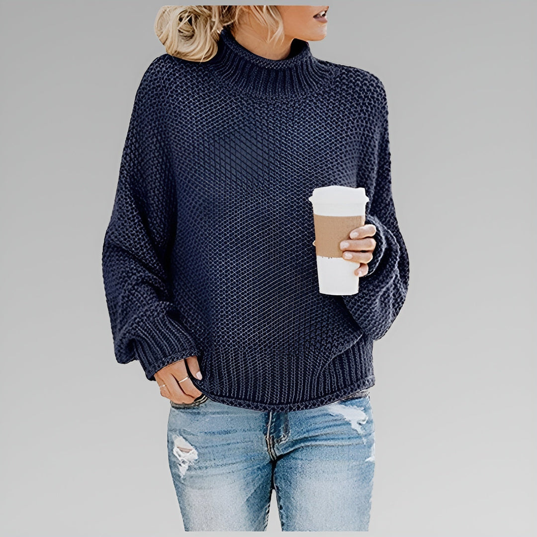 Wanda – Relaxed Mock Neck Knit Sweater