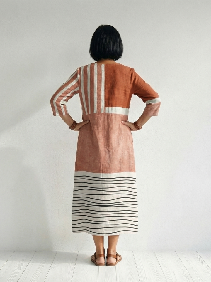 Kinley | Easy Mixed Stripe Midi Dress