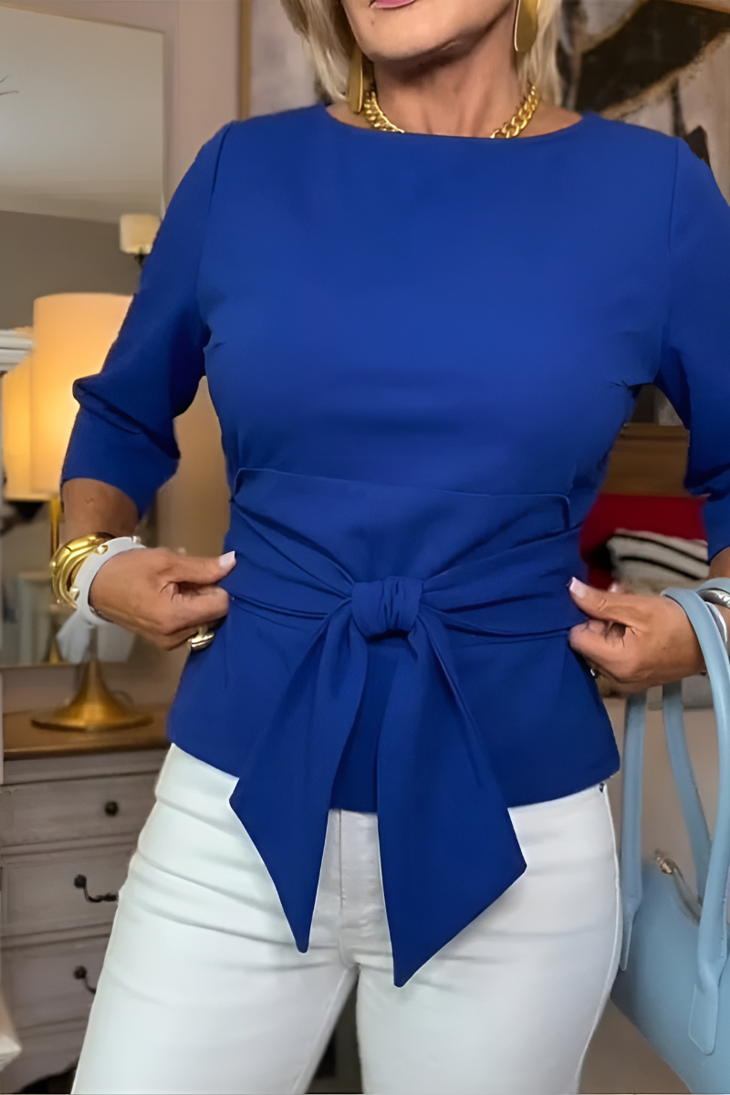 Vivian – Belted Bow Waist Top