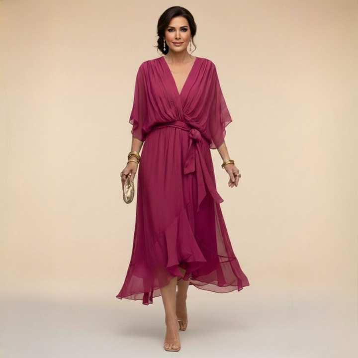 Kendyl | Sandra Chiffon V-Neck Dress