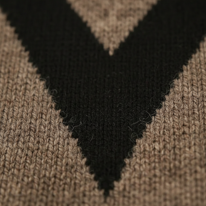 Arlene – Chevron V-Pattern Knit Sweater