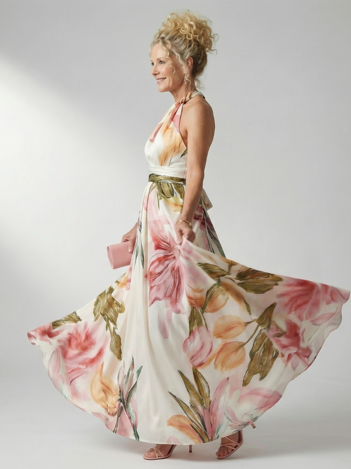 Amelia | Light Floral Maxi Dress
