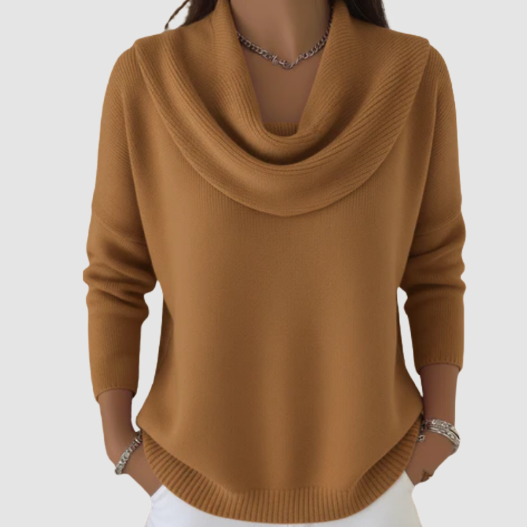 Helen – Cowl Neck Relaxed Knit Sweater