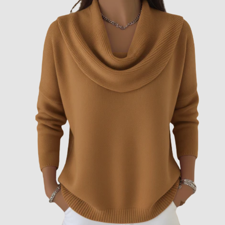 Helen – Cowl Neck Relaxed Knit Sweater