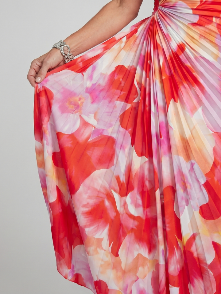 Elizabeth | One-Shoulder Pleated Midi Dress