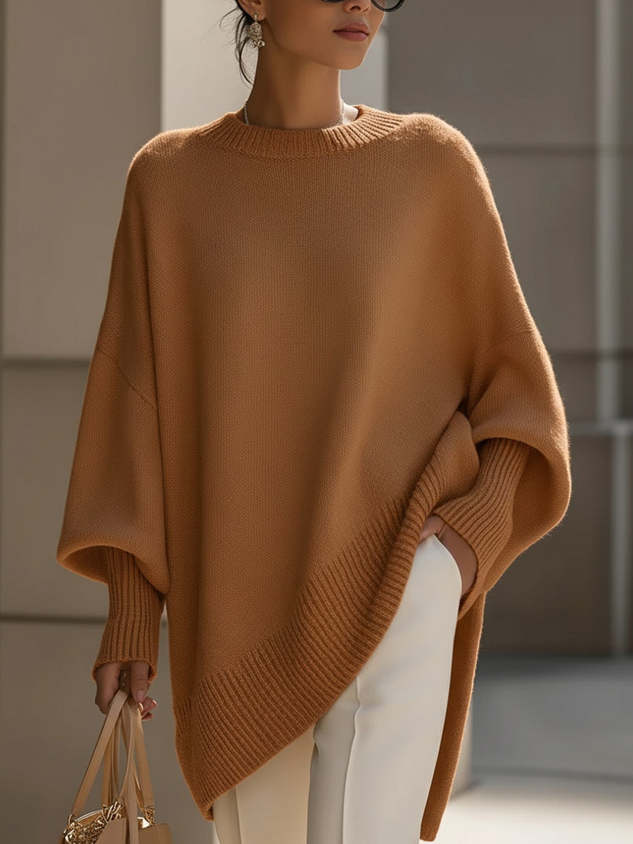 Deborah – Oversized Asymmetric Knit Sweater