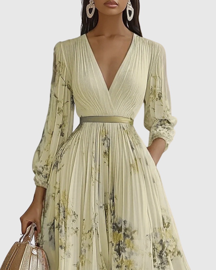 Fern | Elegant Pleated Maxi Dress