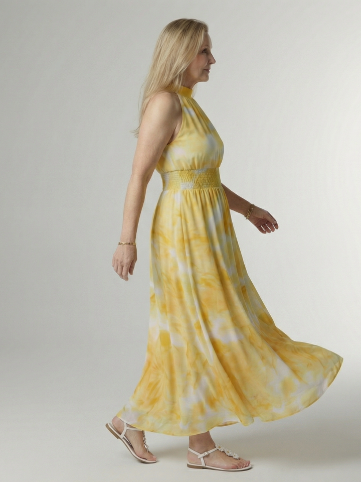 Jayla | Gathered Halter Midi Dress