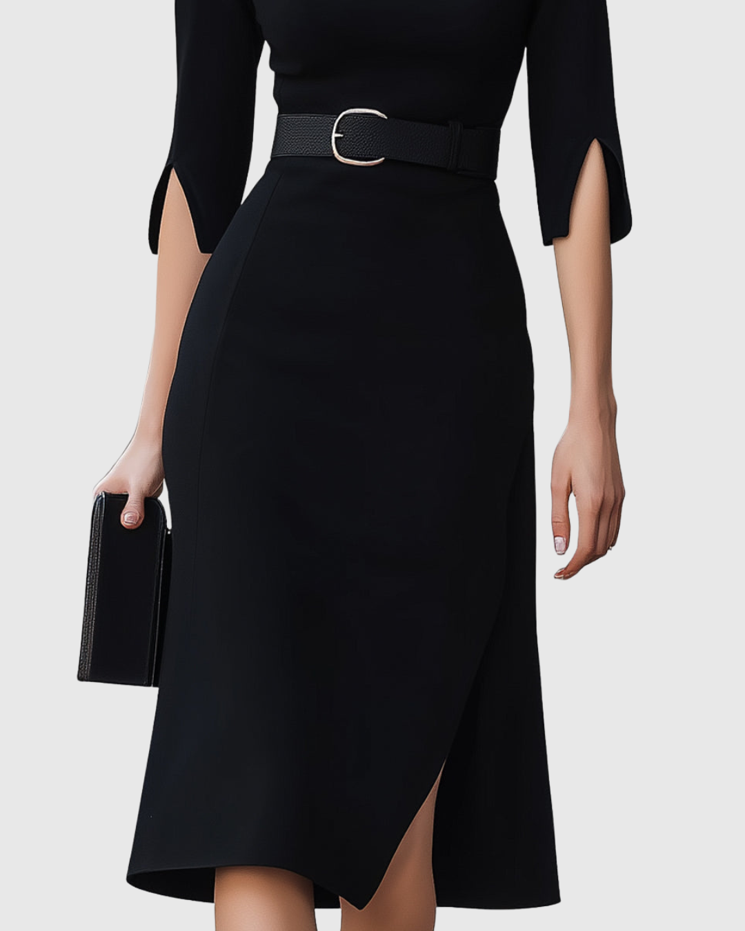 Zaya | Classic Black Midi Dress