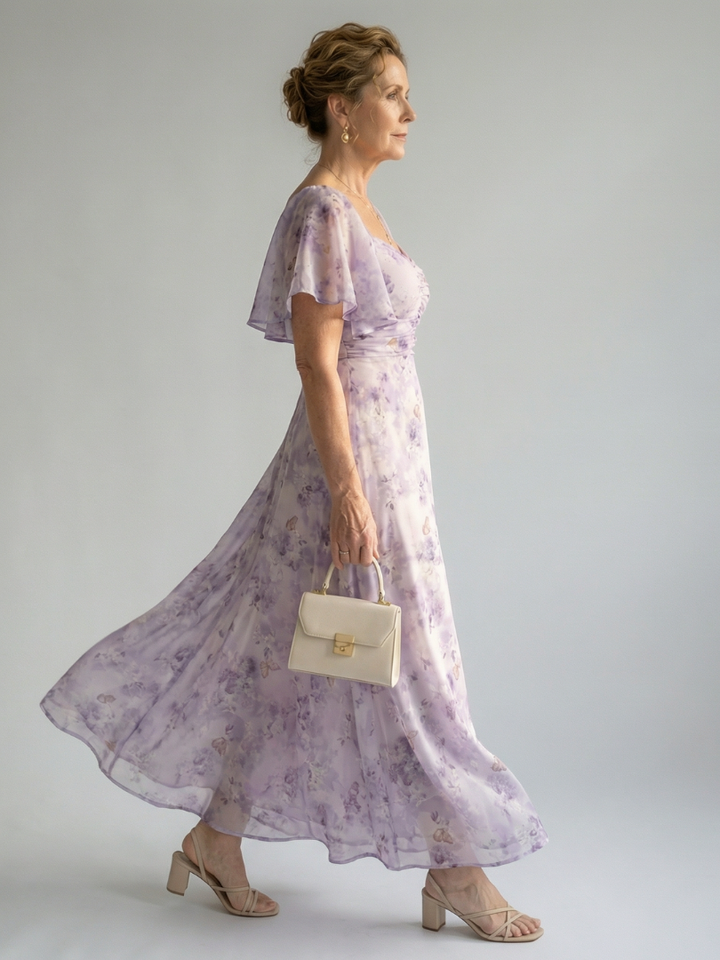 Inez | Flutter Sleeve Midi Dress