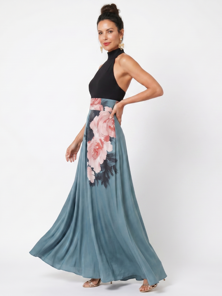 Abigail | Halter Floral Maxi Dress