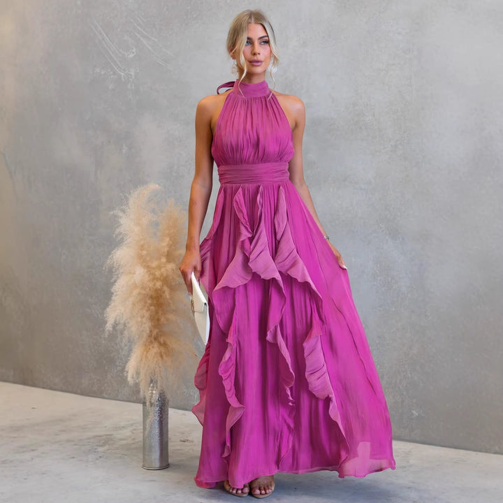 Katrina | Ruffled Halter Maxi Dress