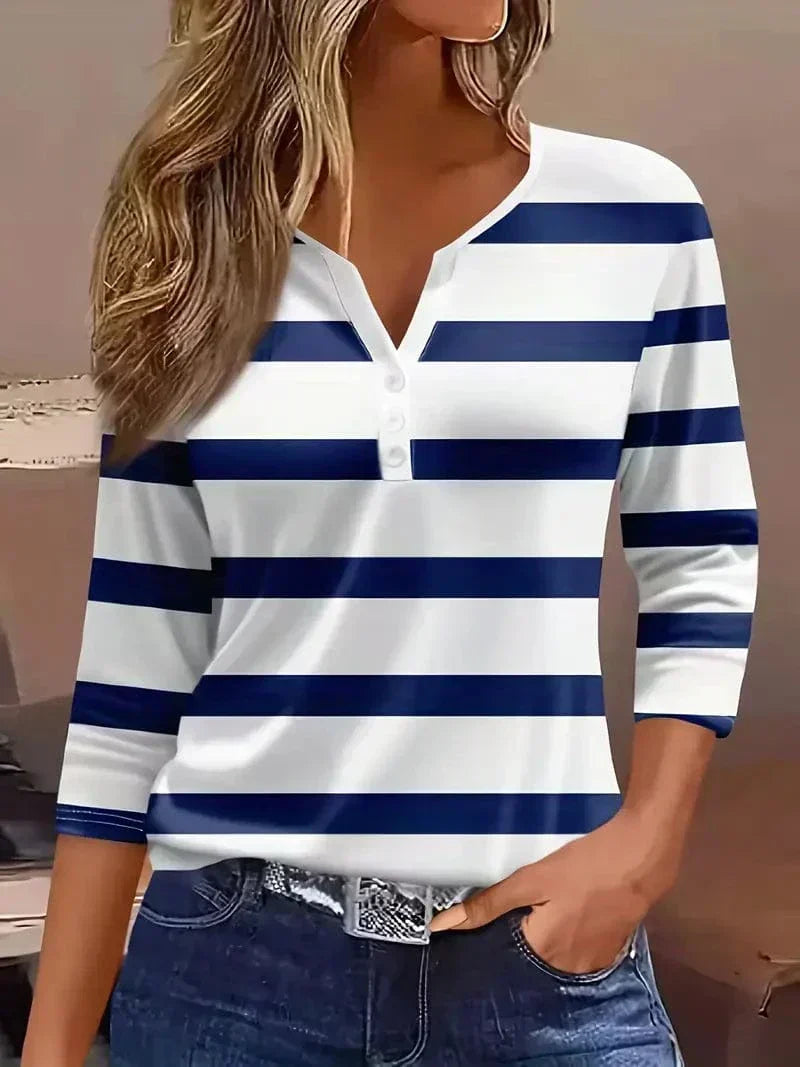 Honey | Striped V-Neck Top