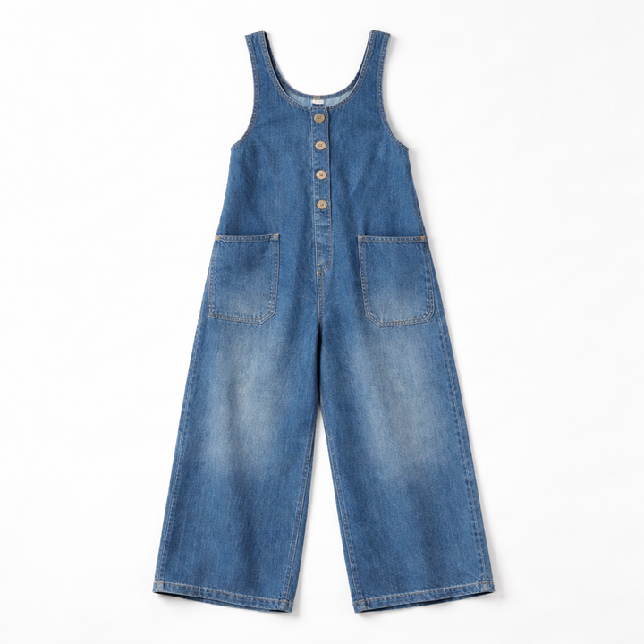 Tara – Relaxed Denim-Look Overalls