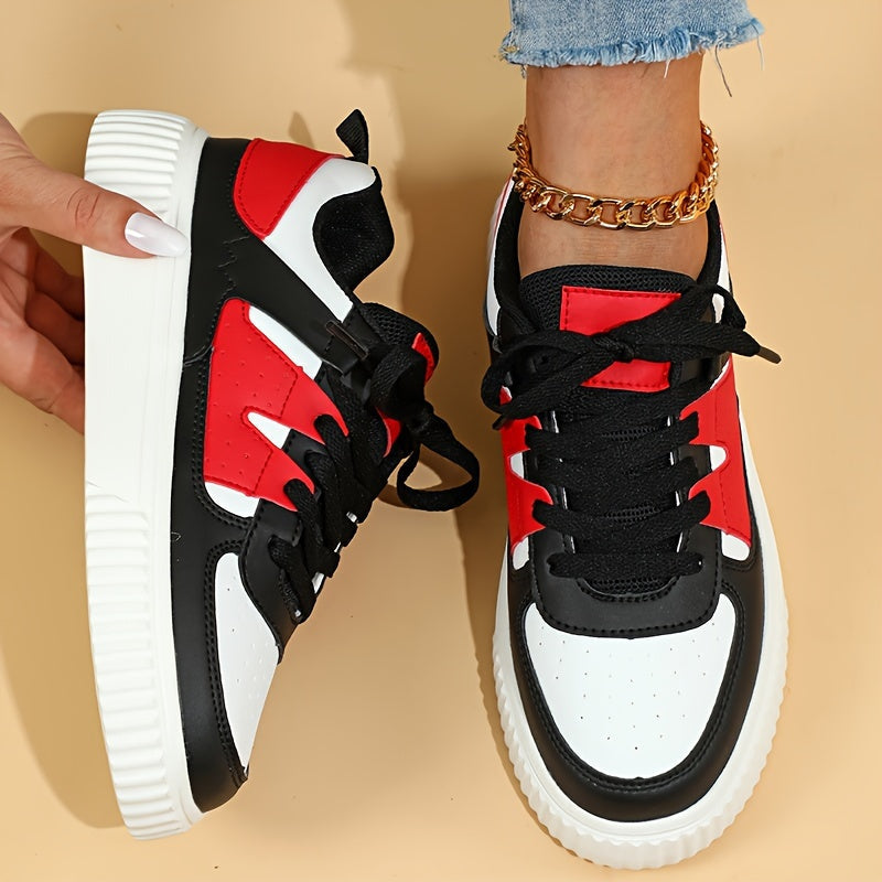 Janet – Lace-Up Colorblock Platform Sneakers
