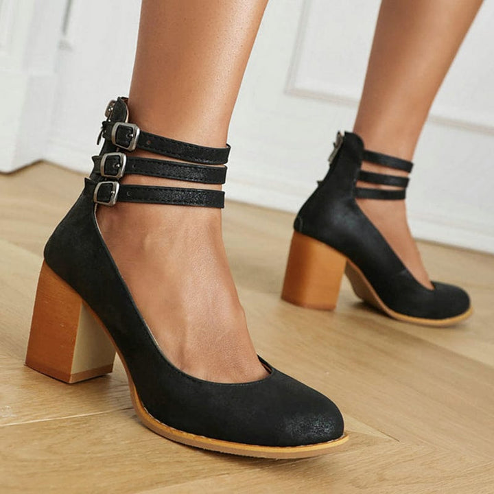 Kallie | Triple Buckle Heels