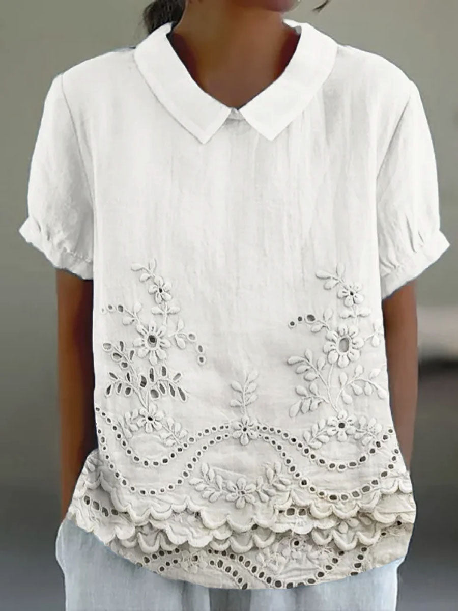 Janie | Floral Embroidered Shirt