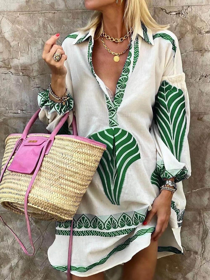 Maven | Tropical Look Simple Unique Print Holiday Mini Dress