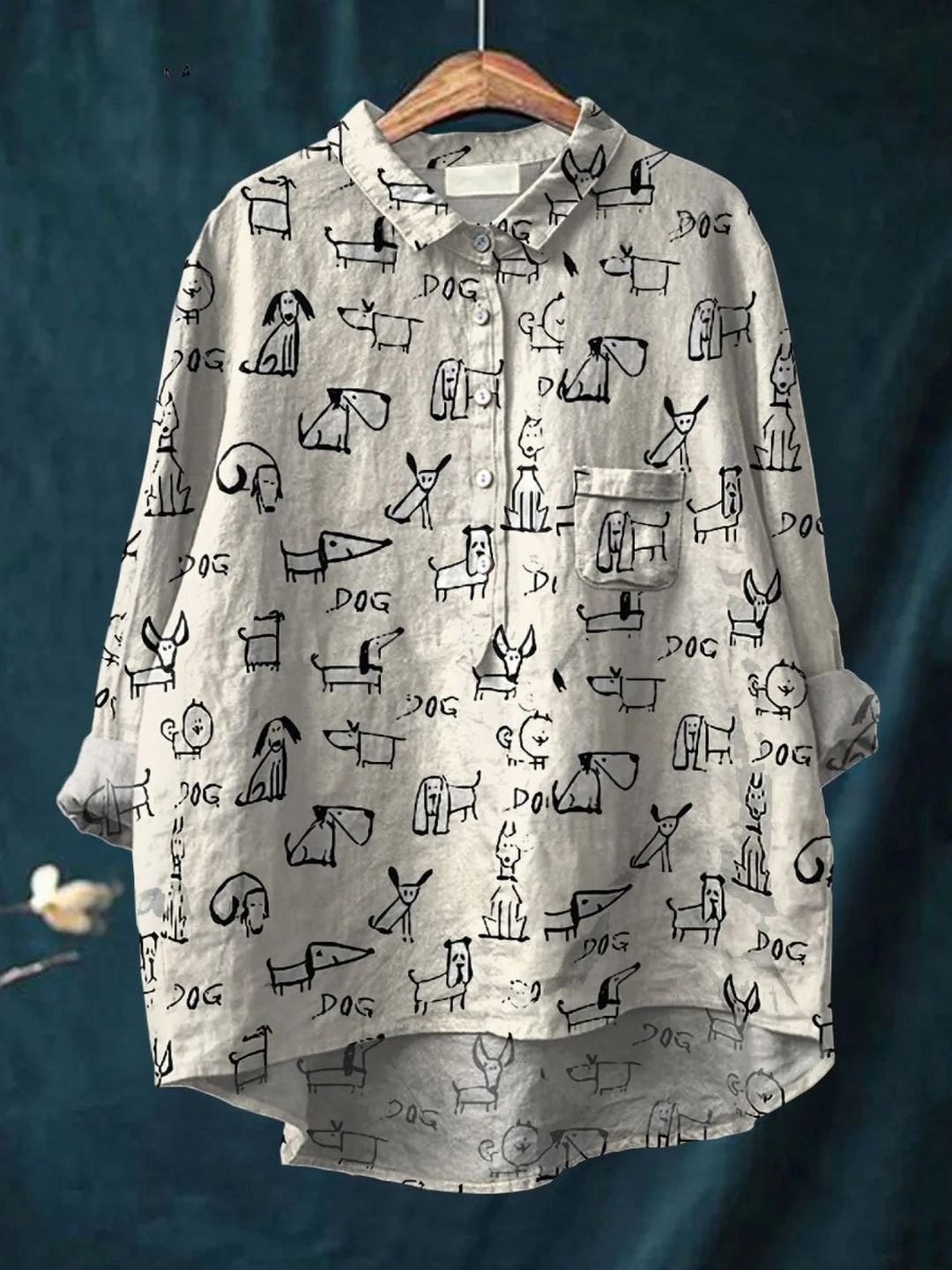 Persephone | Women's Cute Dog Print Casual Shirt