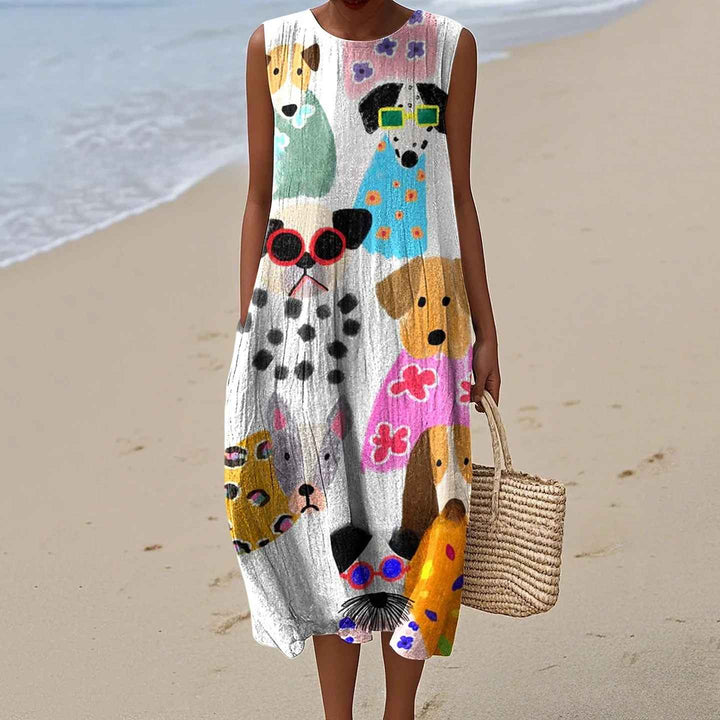 Hazel | Vintage Printed Maxi Dress