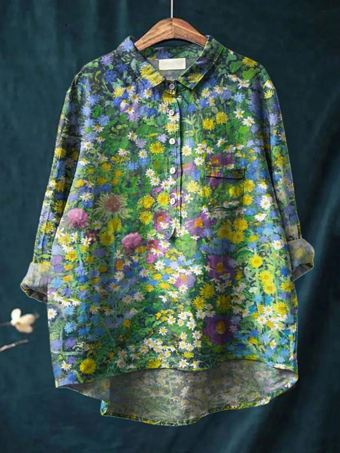 Roselyn | Women's Vintage Floral Art Print Casual Shirt