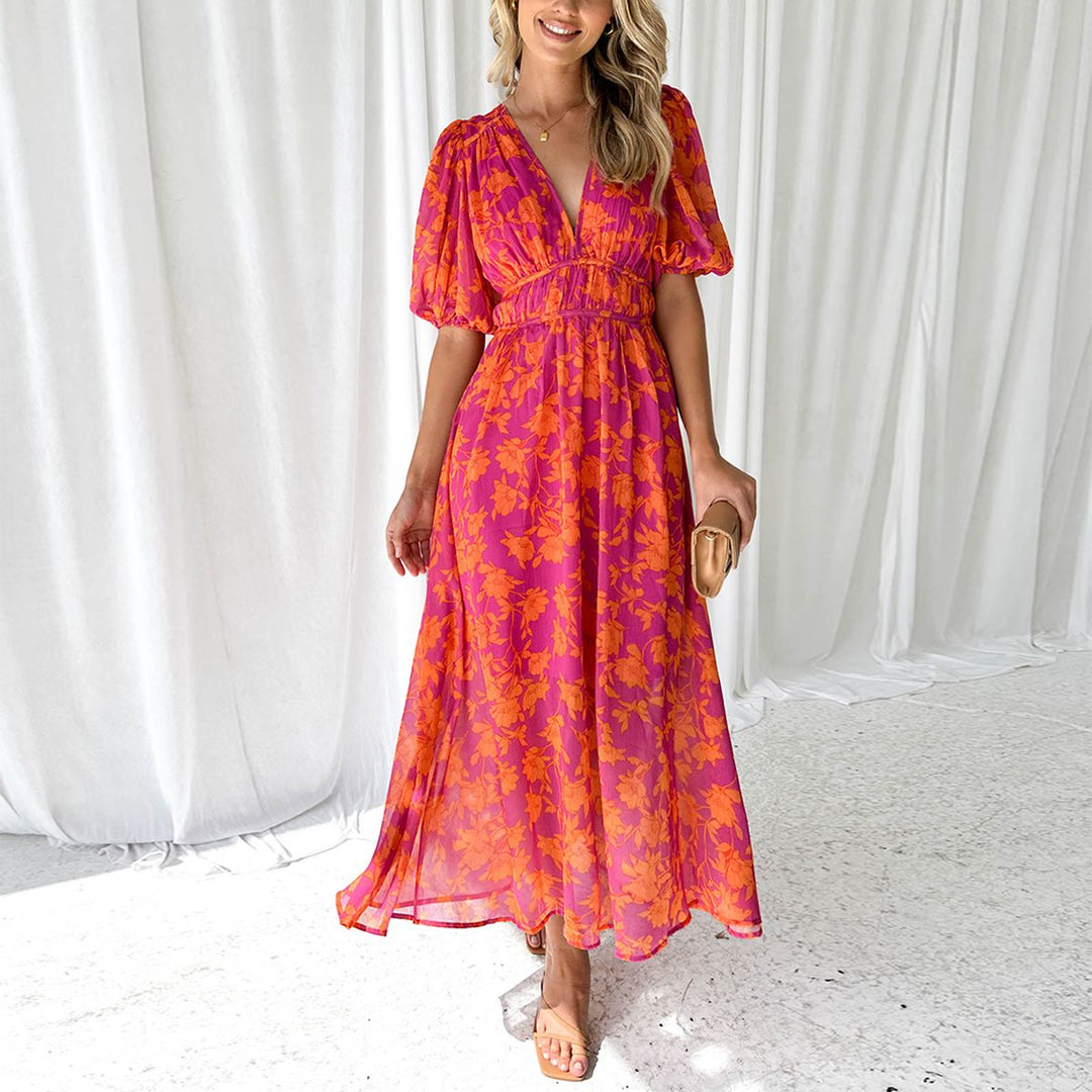 Shawna | Modern Floral Midi Dress