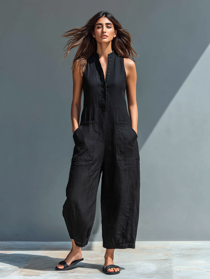 Chloe | Minimalist High-Collar Jumpsuit