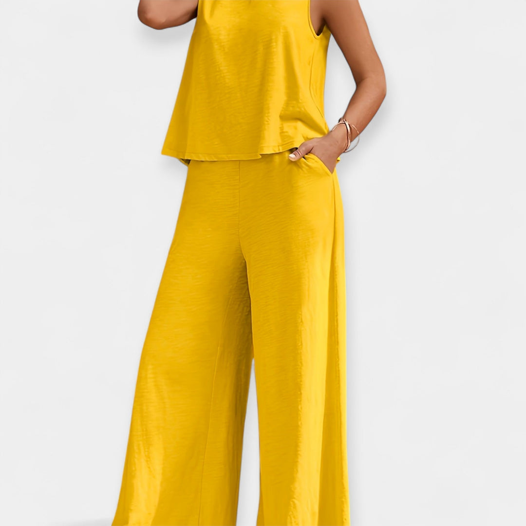 Mallory | Sleeveless Top and Wide-Leg Pants Ensemble