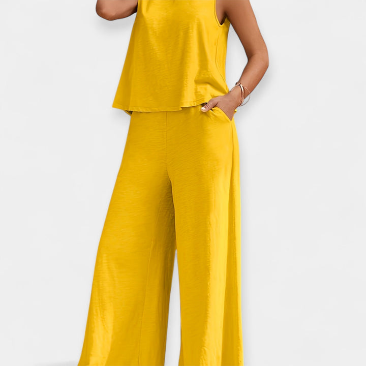 Mallory | Sleeveless Top and Wide-Leg Pants Ensemble