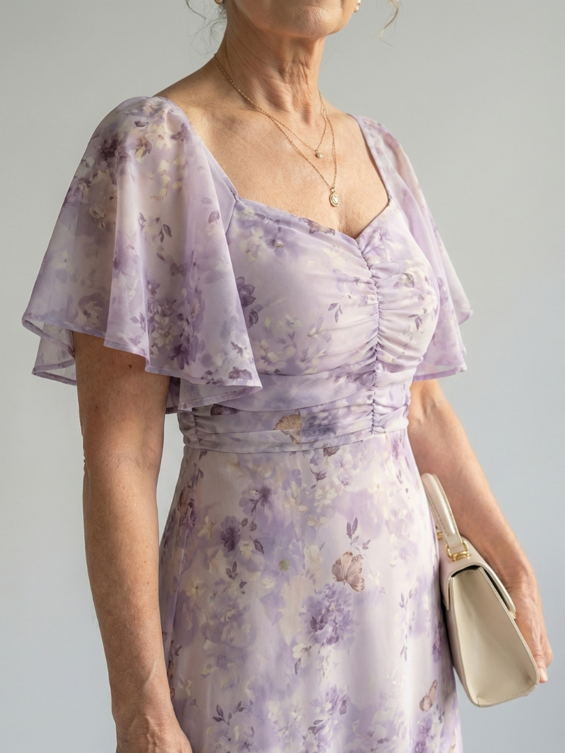 Inez | Flutter Sleeve Midi Dress
