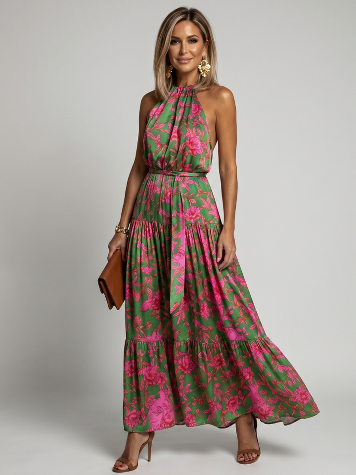 Harper | Draped Halter Midi Dress