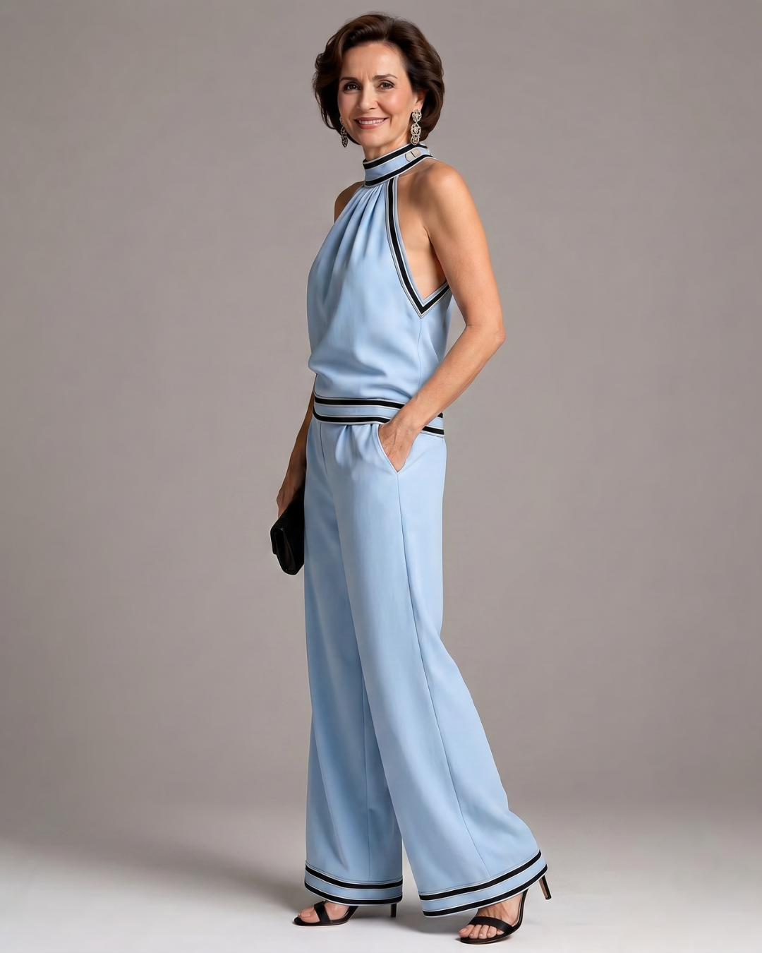 Tessa | Contrast-Trim Wide-Leg Jumpsuit