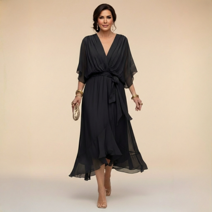 Kendyl | Sandra Chiffon V-Neck Dress