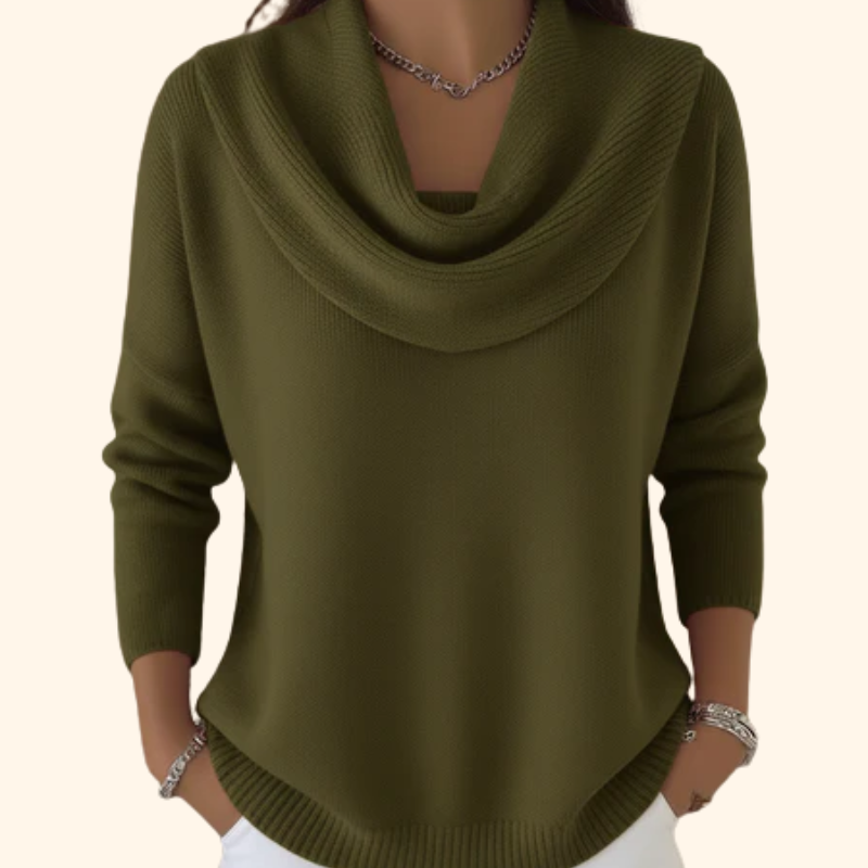 Melinda – Cowl Neck Knit Sweater