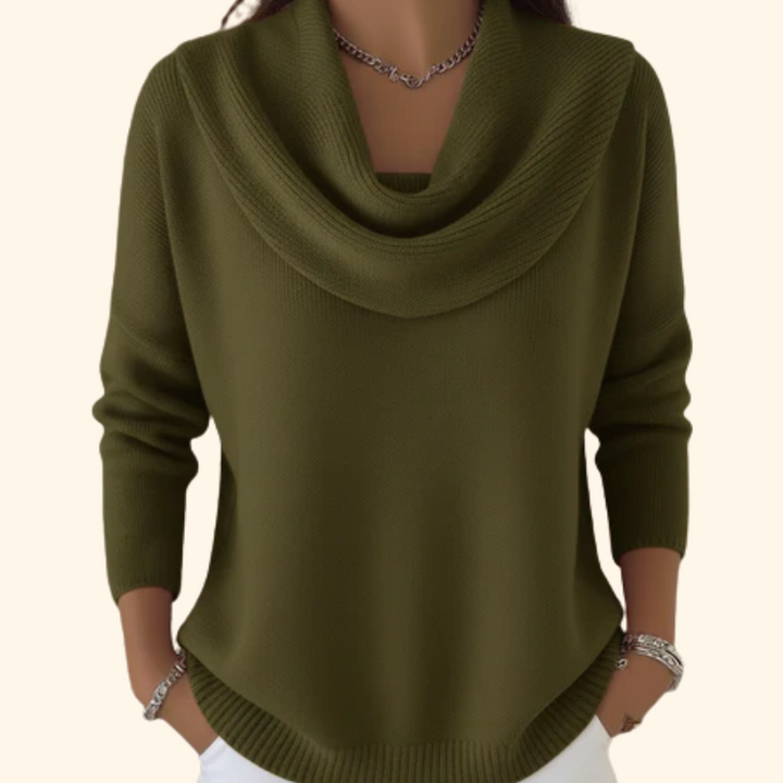 Melinda – Cowl Neck Knit Sweater