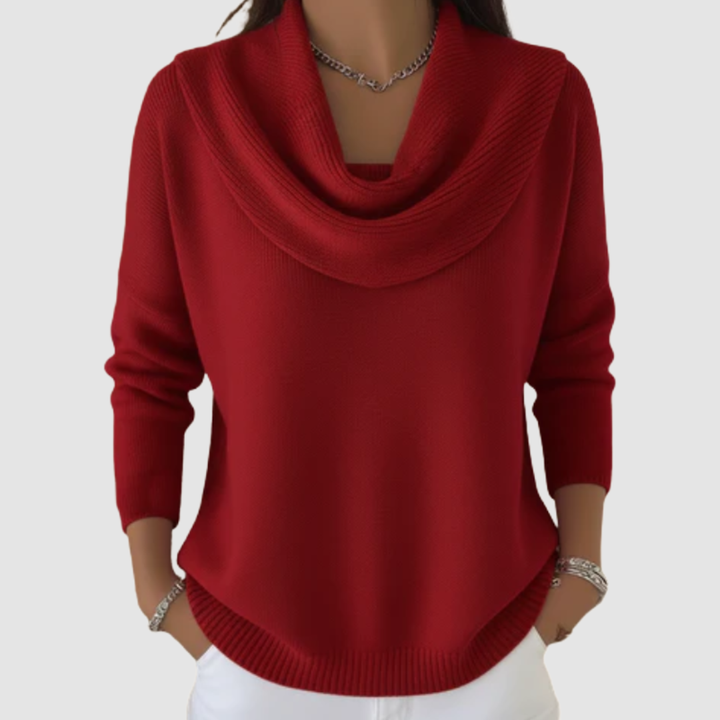 Helen – Cowl Neck Relaxed Knit Sweater