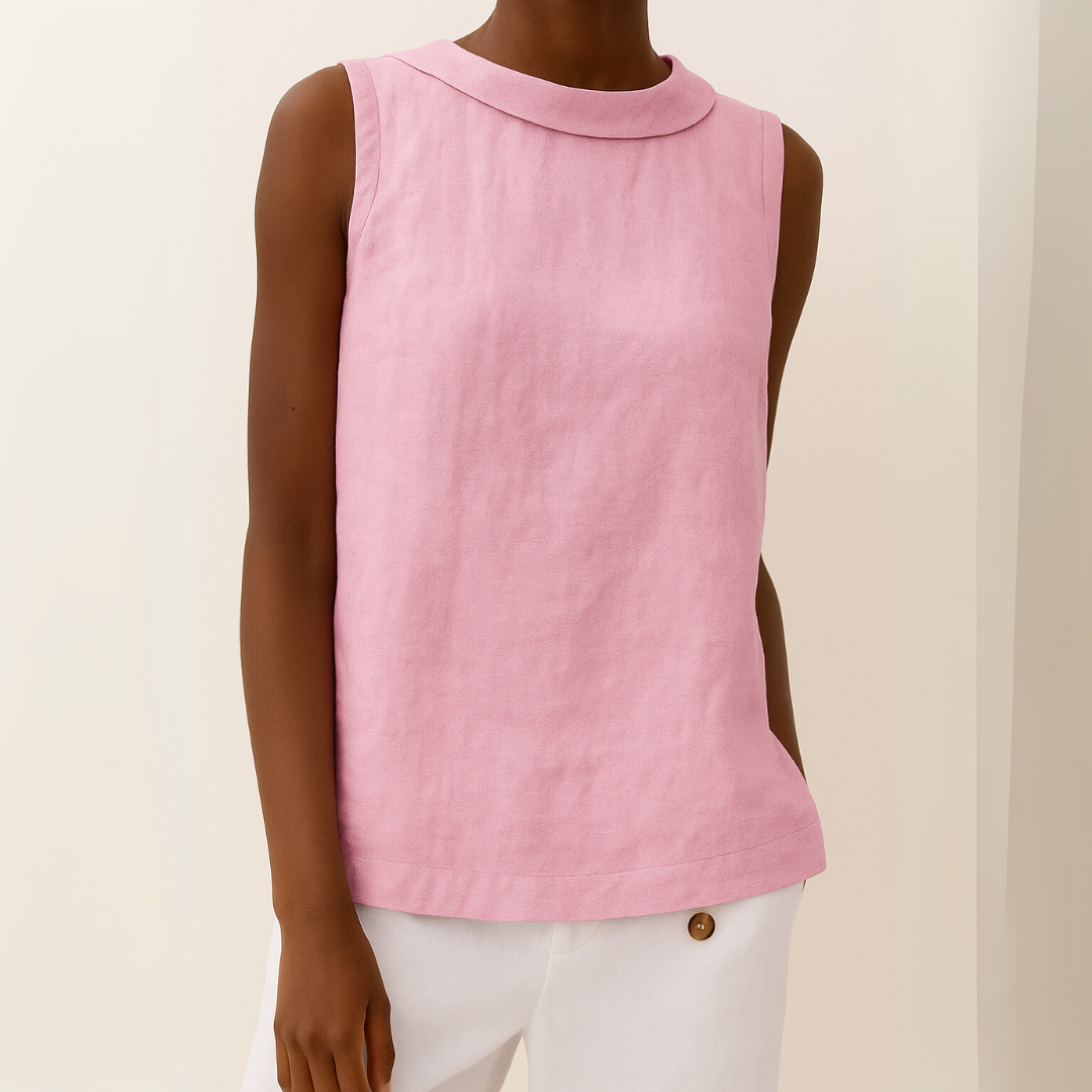 Hunter | Sleeveless Roll Collar Top