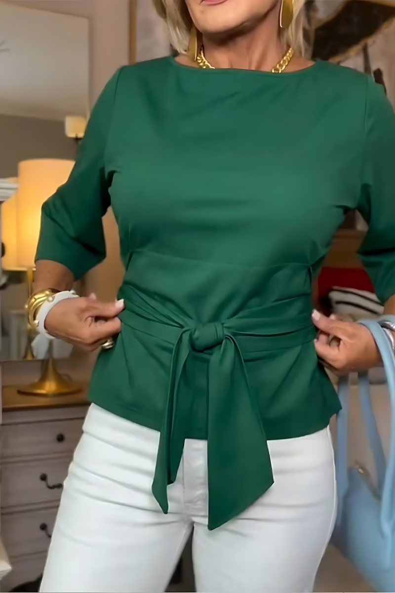 Vivian – Belted Bow Waist Top