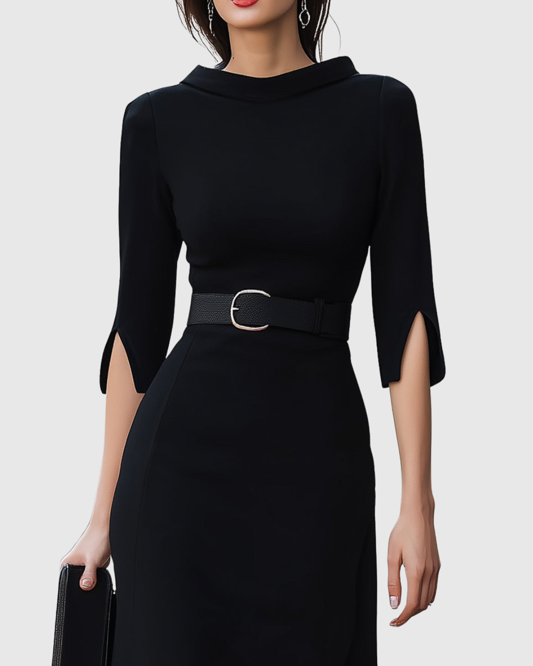 Zaya | Classic Black Midi Dress