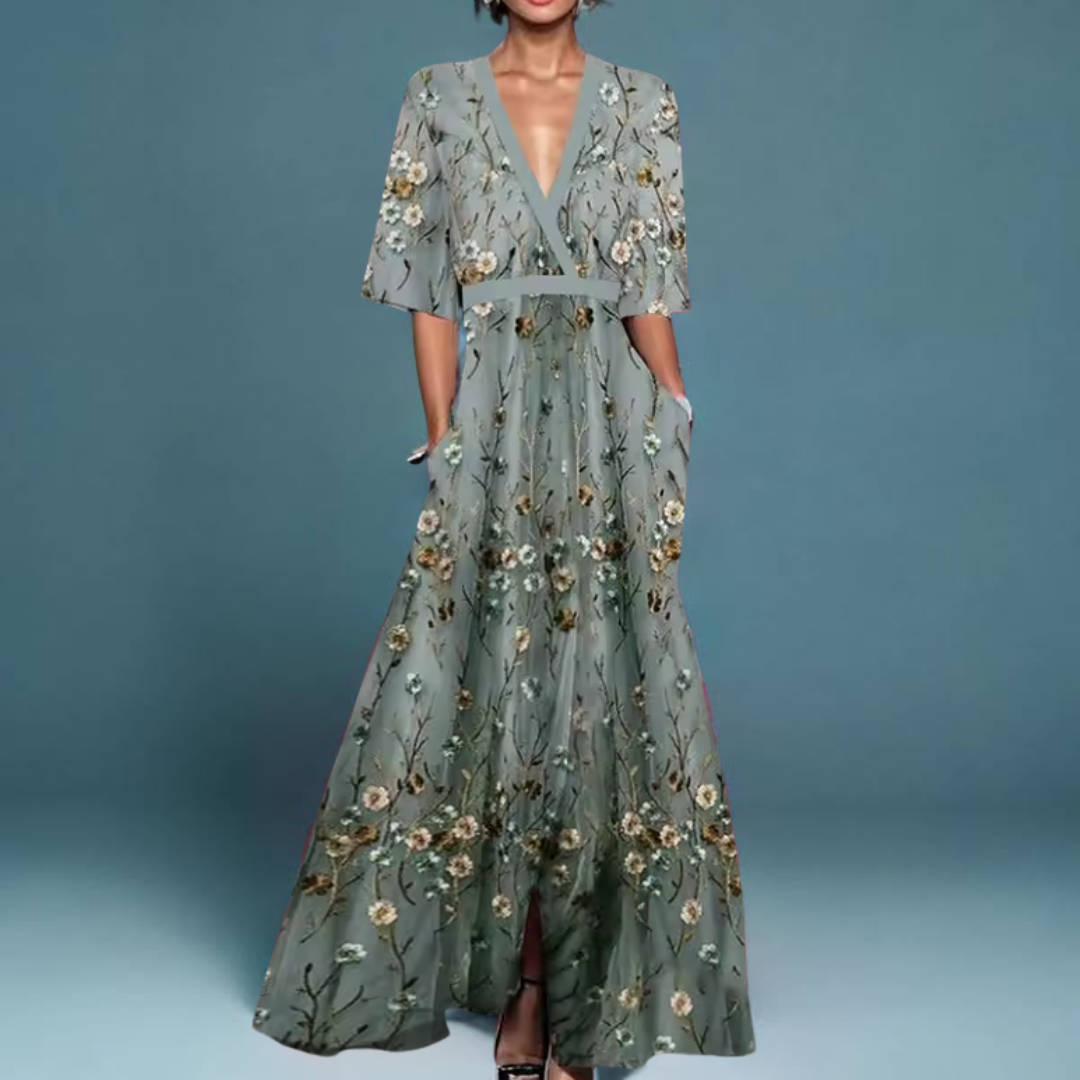 Leona | Elegant Floral Wrap Dress