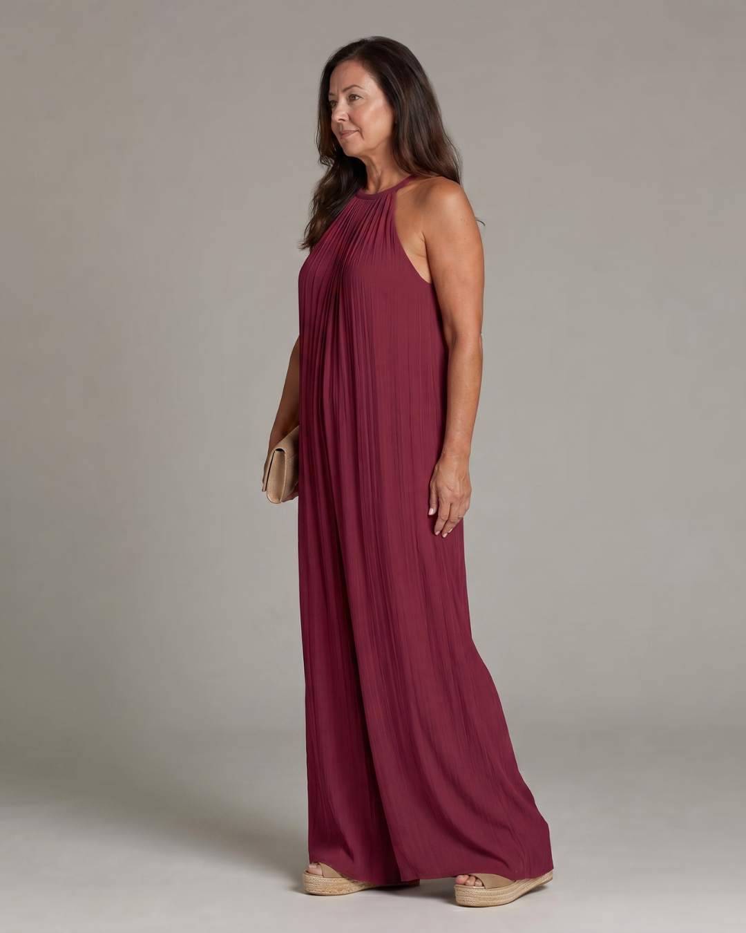 Talia | Pleated Halter Relaxed Jumpsuit